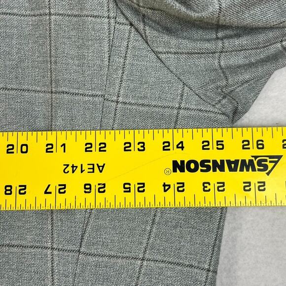Lauren Ralph Lauren Blazer Suit Jacket Mens 48 R Gray Silk Wool Plaid Windowpane - Picture 12 of 12